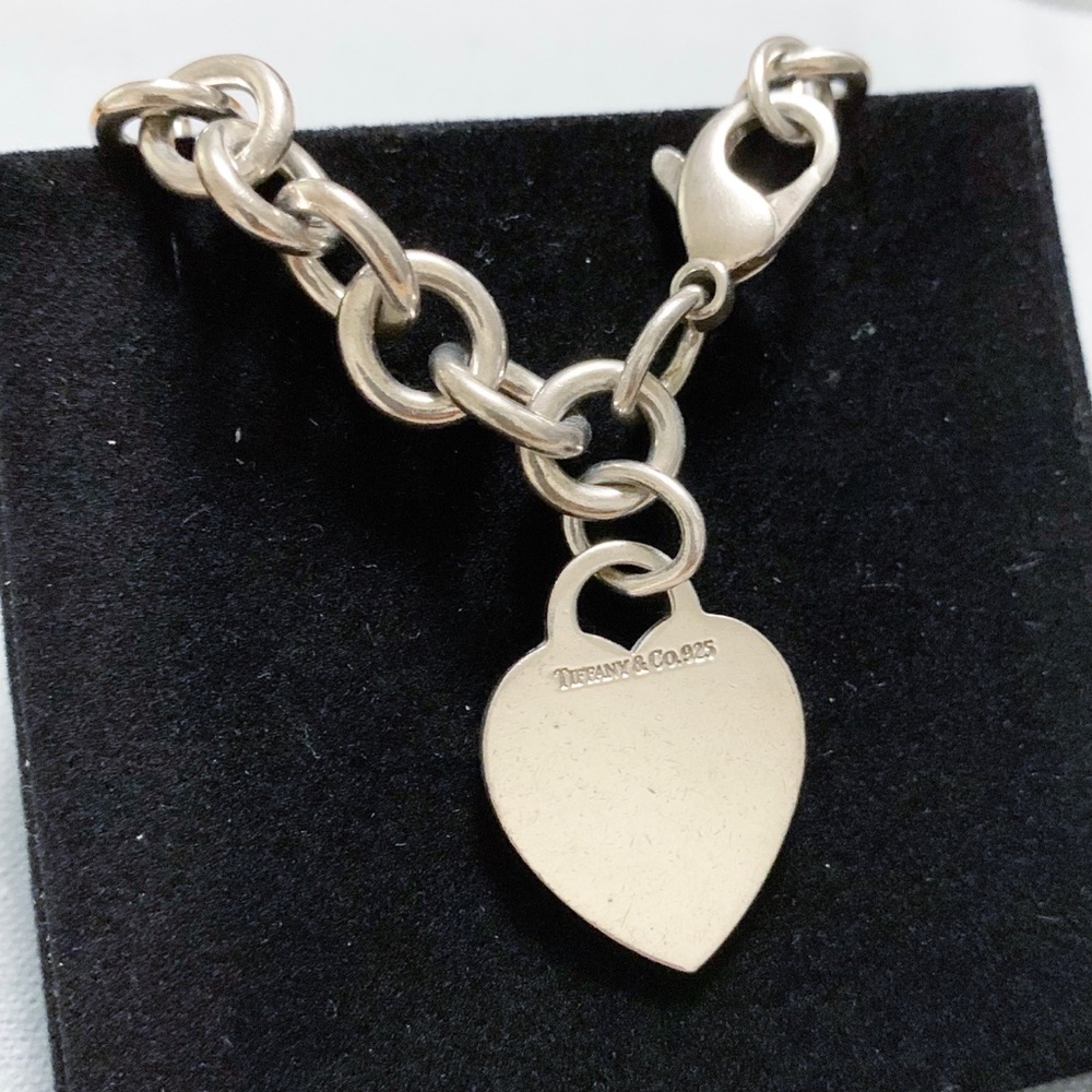 Tiffany & Co Heart Link Charm bracelet 925 silver